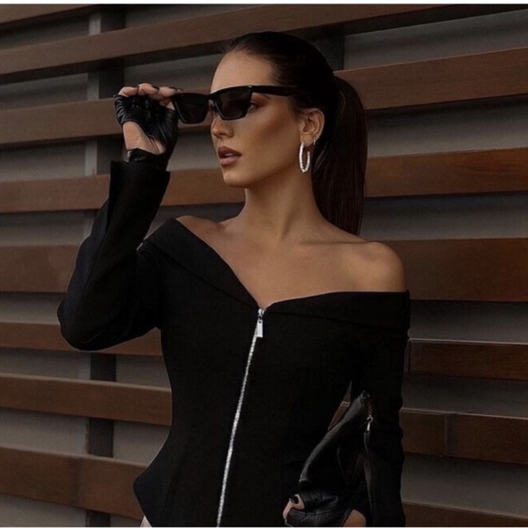 ZARA BLACK OFF-THE-SHOULDER TOP LIMITED EDITION - Picture 2 of 9